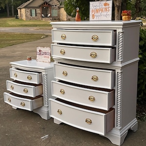 Sold! Do not purchase!Heavy white solid wood Chest of Drawers/Nightstand/Dresser/Bedroom