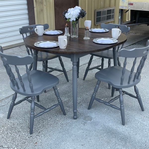 Sold! Do not purchase! Shipping is included in the price! Slate gray/grey/walnut 6 piece dining set. Dining/Breakfast.