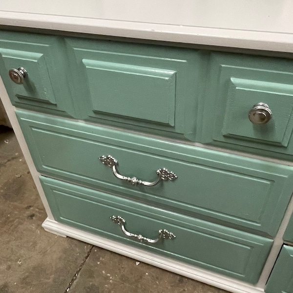 SOLD!! Sold!!! White/Mint/Green/Gray/Blue/Silver/Dresser/TV Stand/ Credenza/Console/Chest of Drawers
