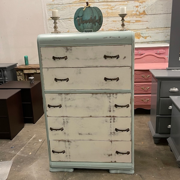 Sold! Do not purchase!! Large Robin’s Egg Blue Art Deco Chest