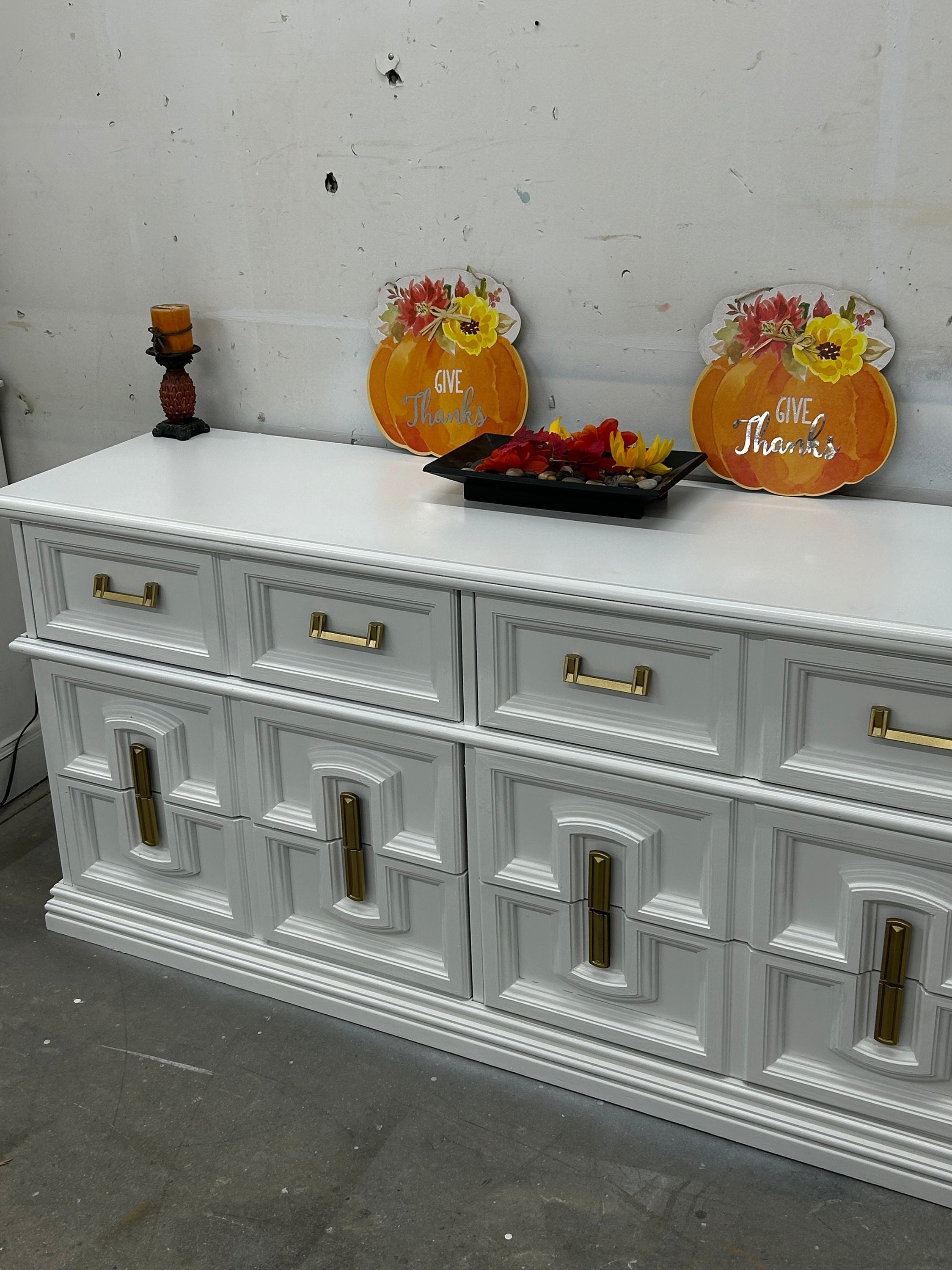 SOLD! Do Not Purchase! ! FREE SHIPPING!!! Bassett Brand White/gold Dresser/console/  Credenza/nursery - Etsy