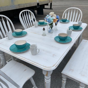Sold! Do not purchase! Free shipping anywhere in the US! Large Farmhouse Dining Set
