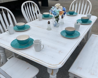 Sold! Do not purchase! Free shipping anywhere in the US! Large Farmhouse Dining Set