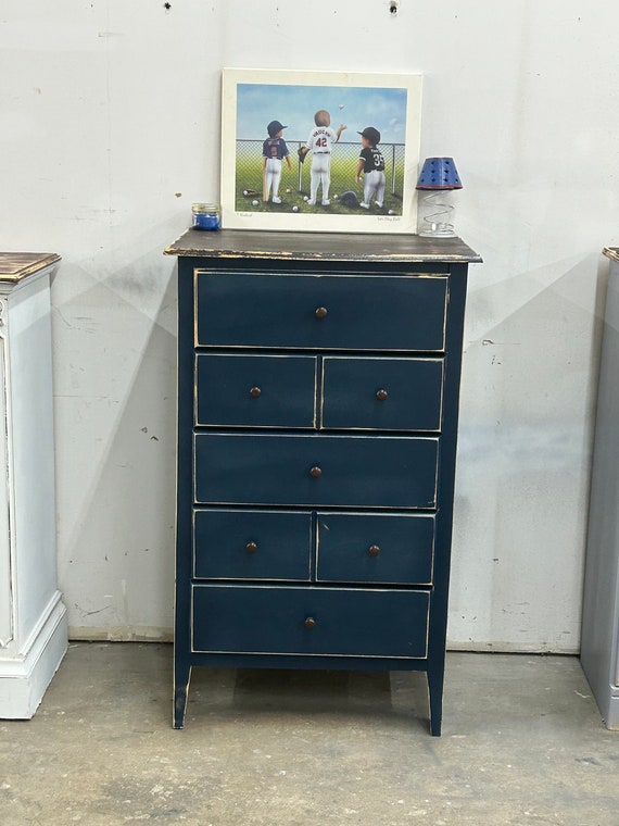 blue nursery dresser Luca 6-Drawer Storage Dresser