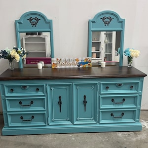 Sold! Do Not Purchase! ! Please message for shipping price before purchasing. United Brand Teal/Turquoise Dresser