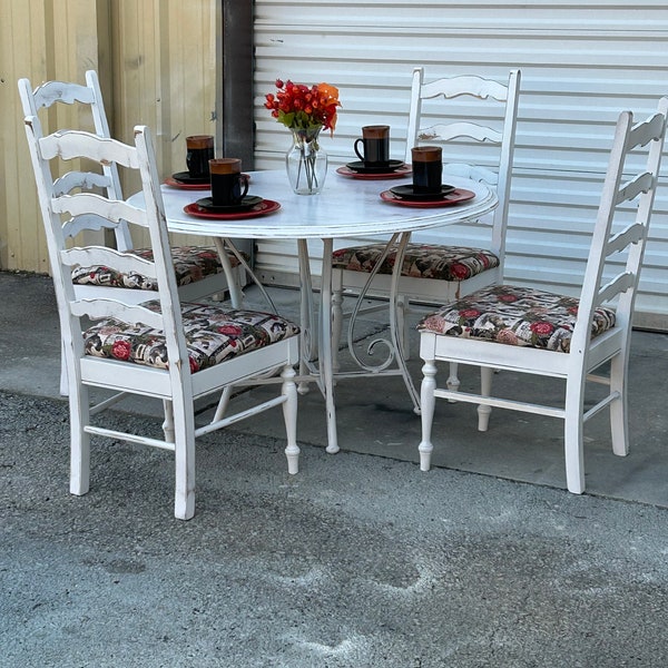 SOLD! Please do not purchase! French Country/Dining Set/White/Rustic/Kitchen/