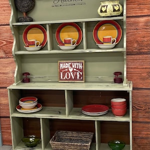 Sold! Do not purchase! Sweet pea Kitchen Set with hutch. China Cabinet/kitchen/dining/Olive