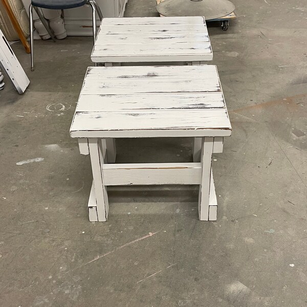 Rustic End Table Etsy