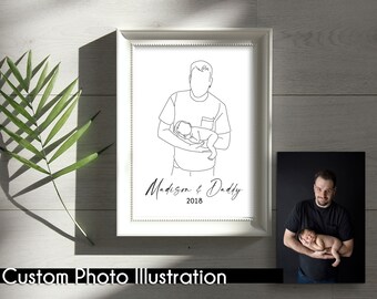 CUSTOM LINE DRAWING | Custom Illustration | Line Art | Custom Portrait | Personalized Gift