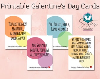 Druckbare Galentin es Day Klappkarten | Download und Druck