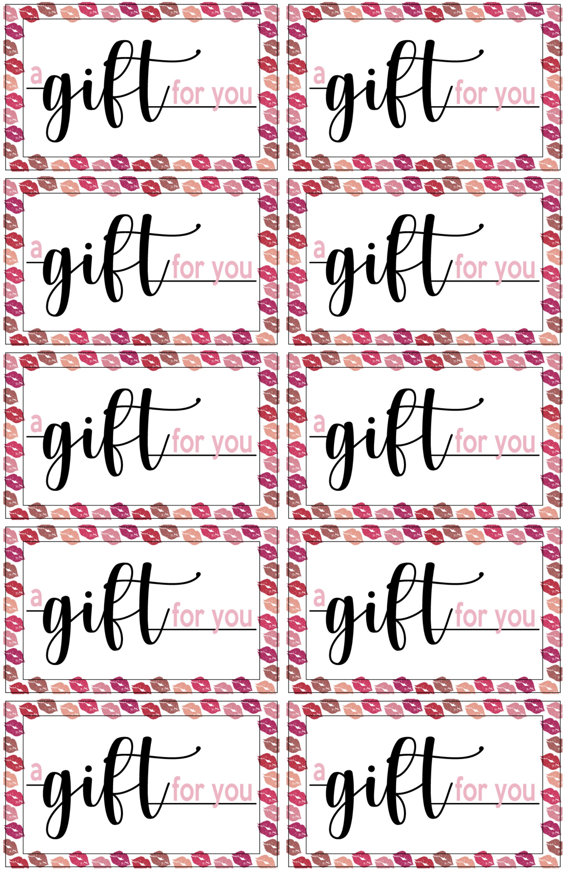 Printable A Gift for You Gift Cards Edit, Download &amp; Print - Etsy