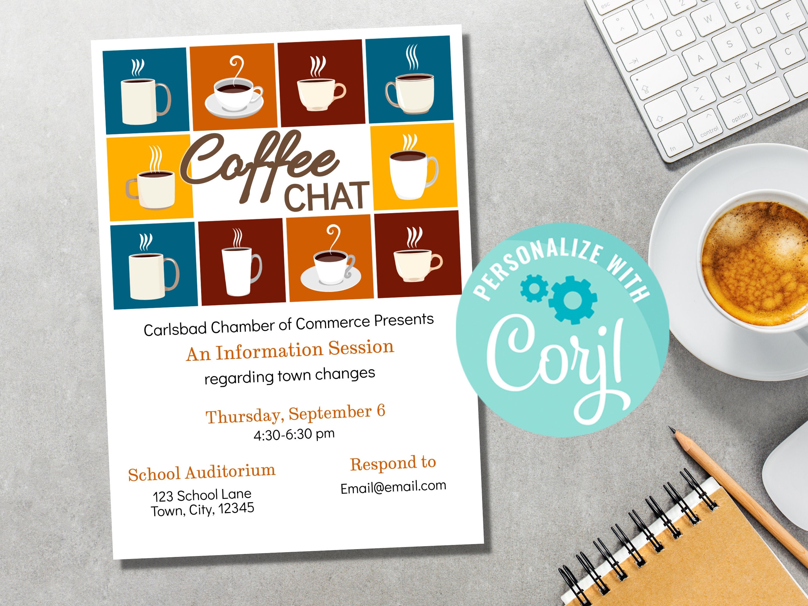 Printable 'coffee Chat' Invitation Template Edit, Print, Download, Send Printable 'coffee Chat' Invitation Template Edit, Print, Download, Send