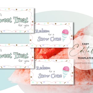 Imprimible 'Cupones Sweet Treat Snow Cone' / Edite, descargue e imprima