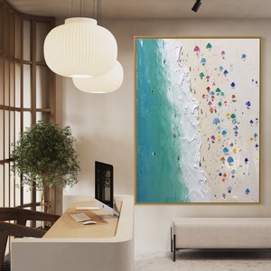 Hampton Beach Seascape Painting: 3D Abstract Oil Painting
