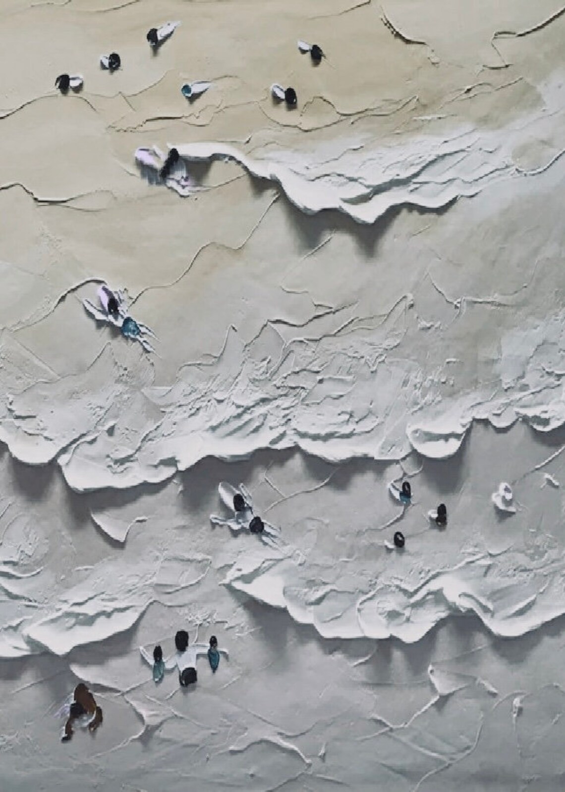 Neutral Beach Art Coastal Art Hand Painted Extra Large Heavy Etsy