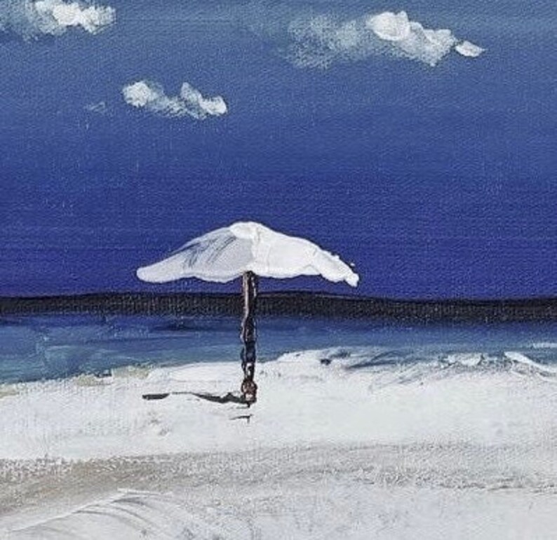 Oversized Beach Art Blue Ocean Art Hand Painted Extra Large Etsy