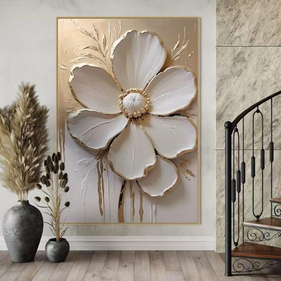 ゴールド 花と波の彫刻 カフリンクス