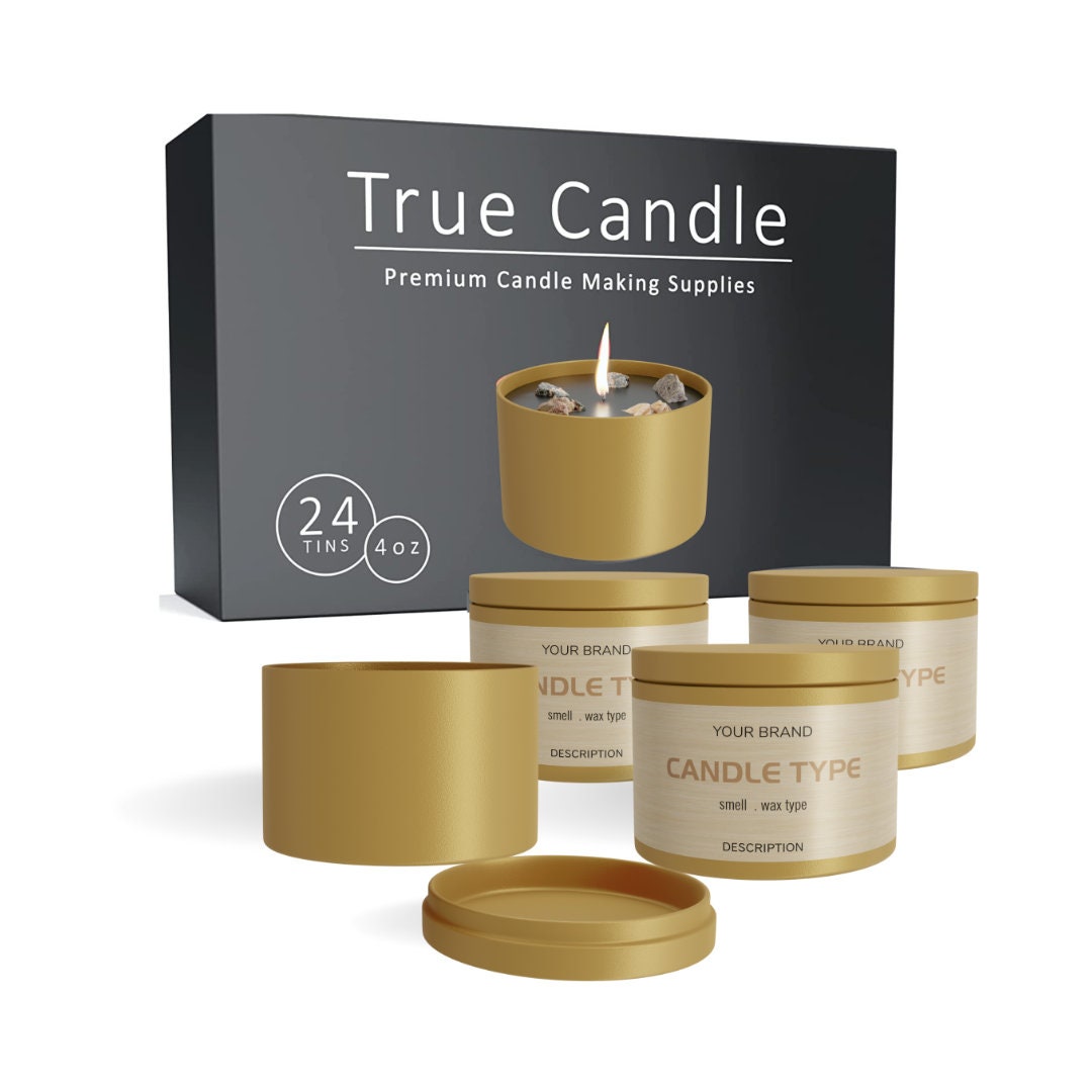True Candle 24-pack 4oz Matte White Candle Tins Edgeless Cylinder