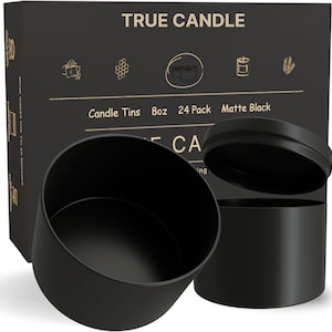 24 8oz Candle tins for Candle Making, DYI Candle, Empty Candle Vessel, Candle Container, Empty Candle Jars Lid