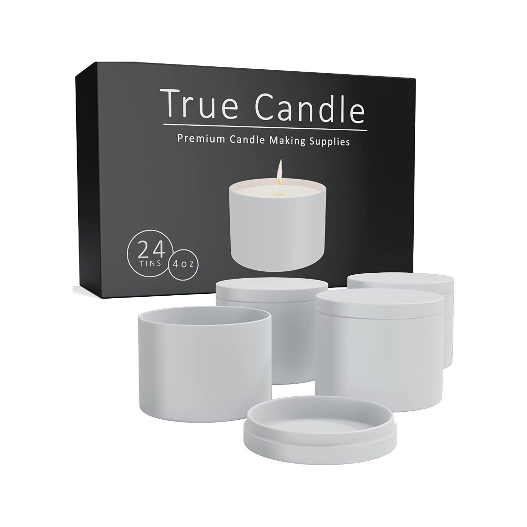True Candle 24pack 4oz Matte White Candle Tins Edgeless Etsy