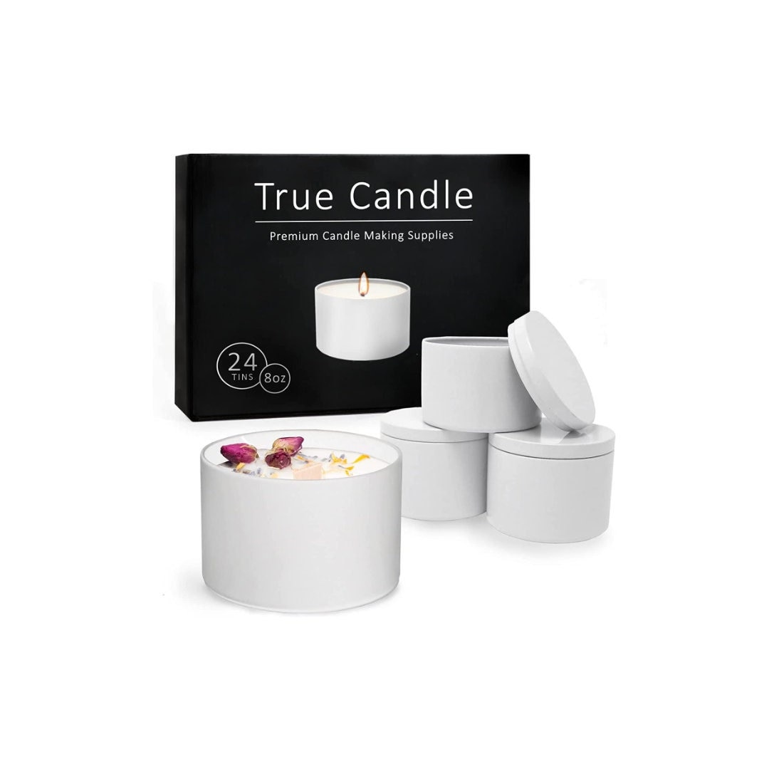 True Candle, 24x 8oz Candle tins, Edgeless Cylinder Design