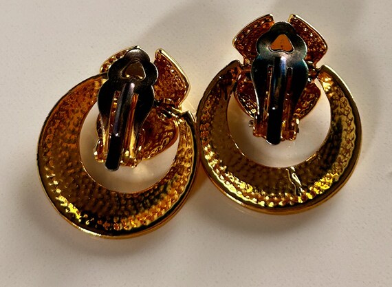 Boucles D'Oreilles Clips Vintage Dorées - Occasion
