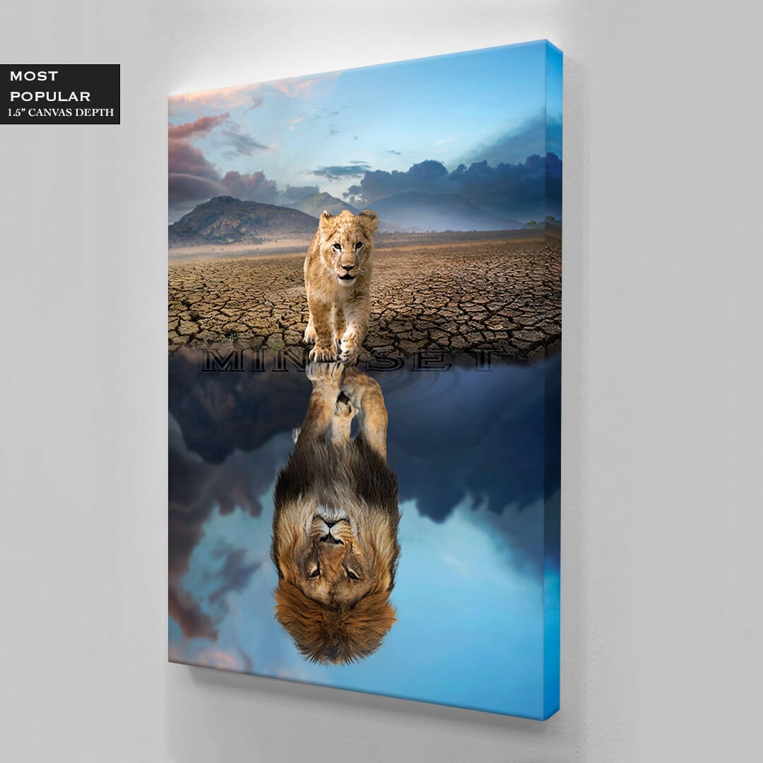 MINDSET IS EVERYTHING Canvas Motivational Office Lion Acrylic Etsy