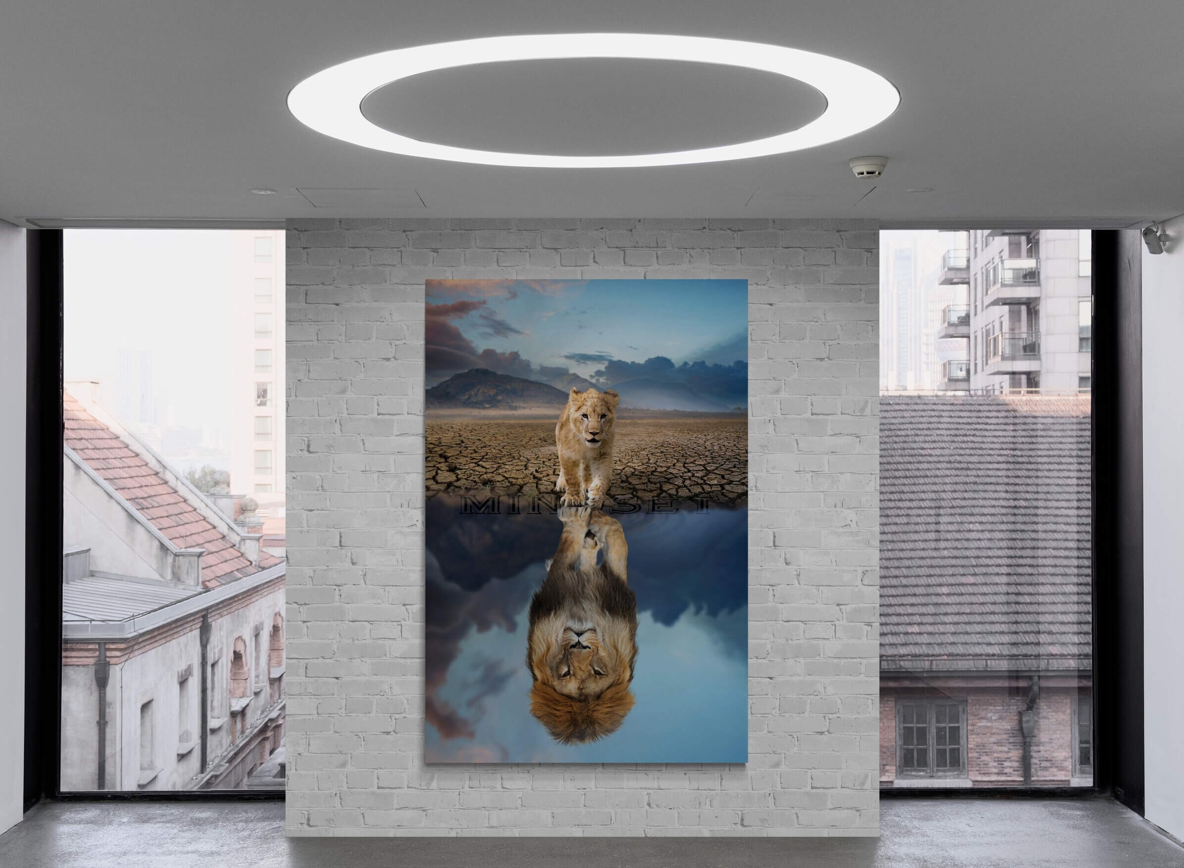 MINDSET IS EVERYTHING Canvas Motivational Office Lion Acrylic Etsy