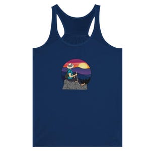 Wanderlust hiker Flowy Racerback Tank Top | Bella + Canvas