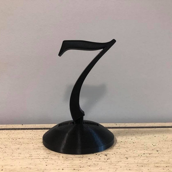 3D Printed Table Number for Wedding, Black