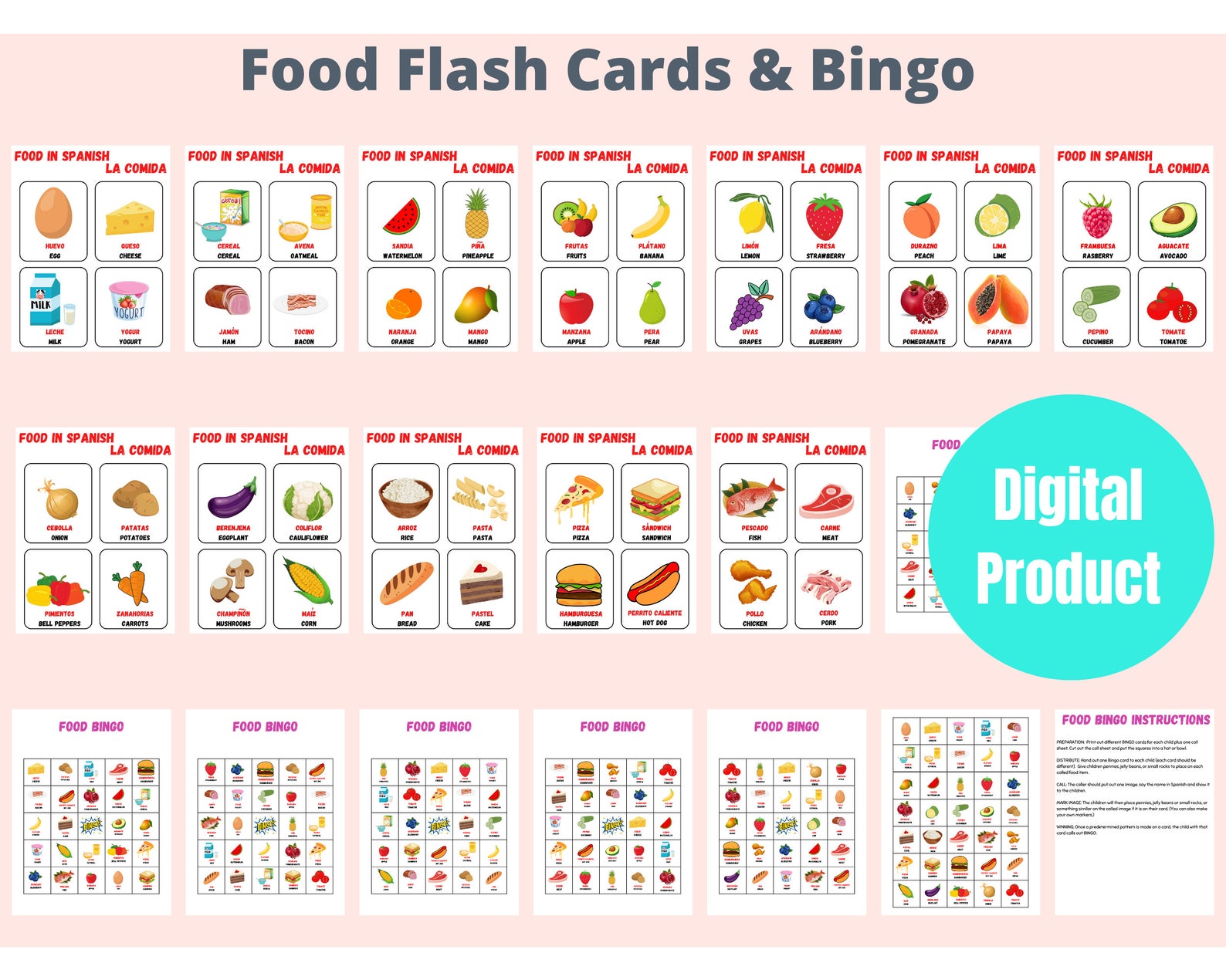 Learning Spanish Bundle, Spanish Worksheets for Kids, Printable Spanish ...