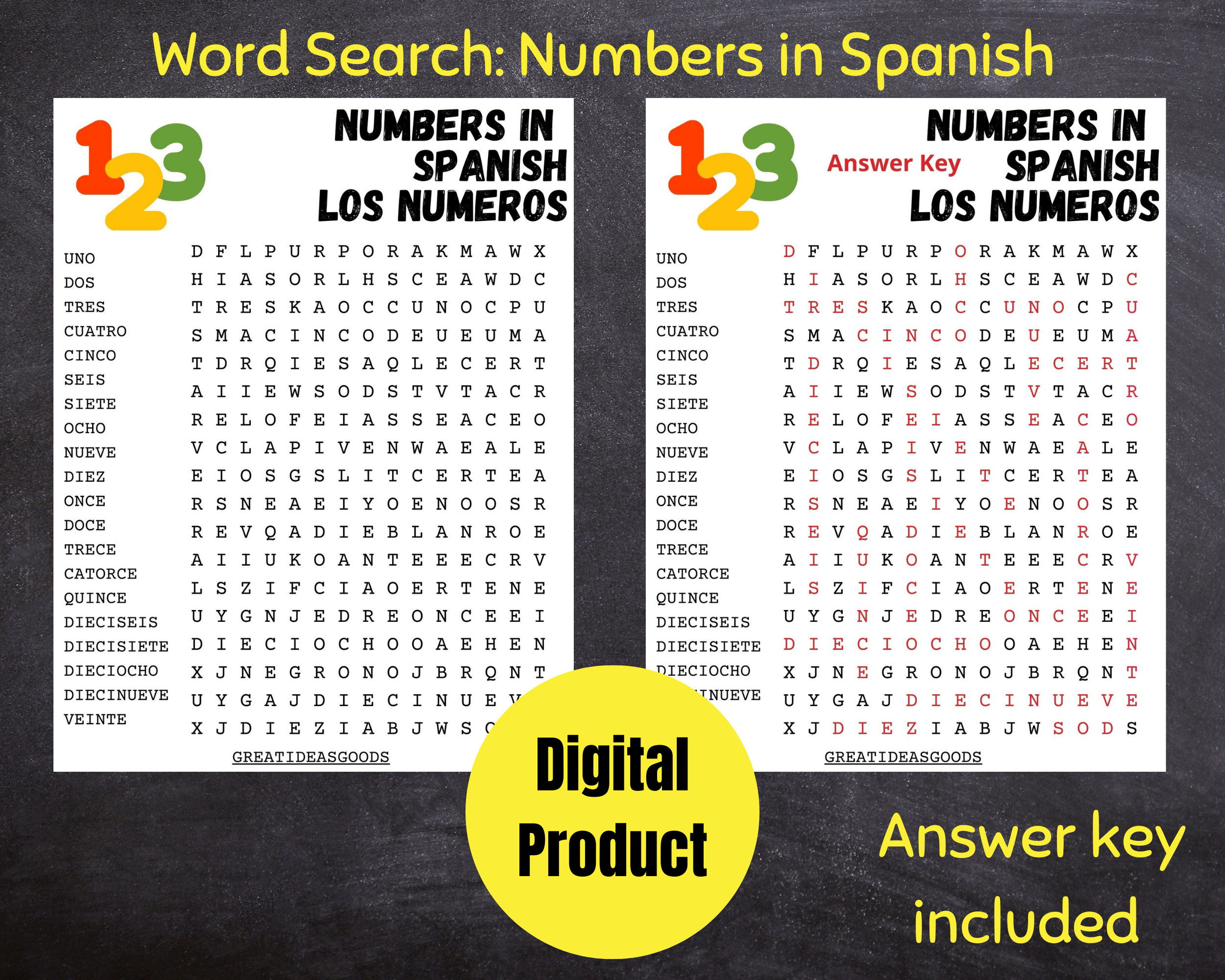 Spanish Numbers Learning for Kids, Beginner Numbers 1-20 in Spanish ...