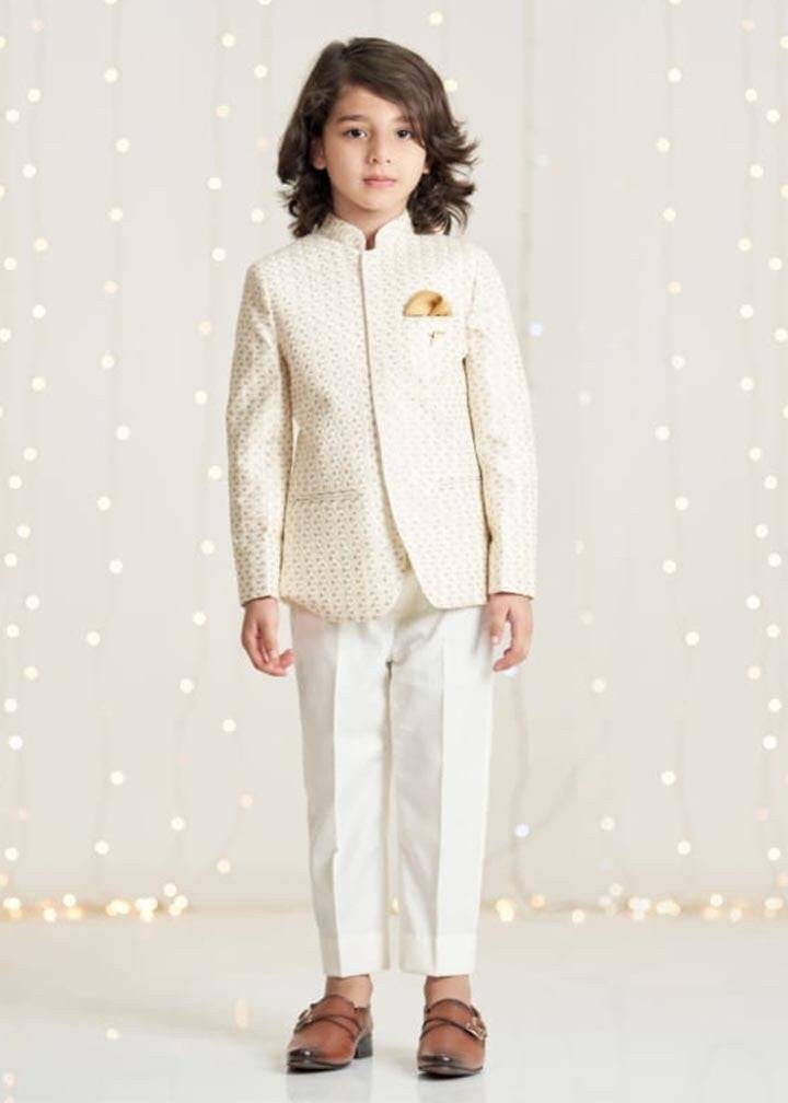 White Tila Prince Coat Kidswear Pakistani/ Indian/ Asian - Etsy UK