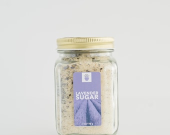 Lavender Sugar: Gourmet Baking Sugar - 7oz Glass Jar