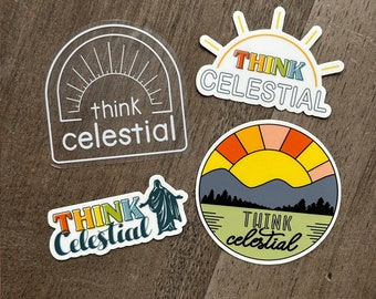 Think Celestial Vinyl Stickers: Waterproof LDS Gifts