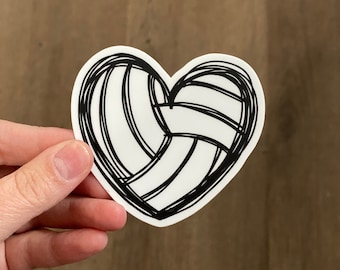 Volleyball Heart Vinyl Sticker- Waterproof and Scratchproof