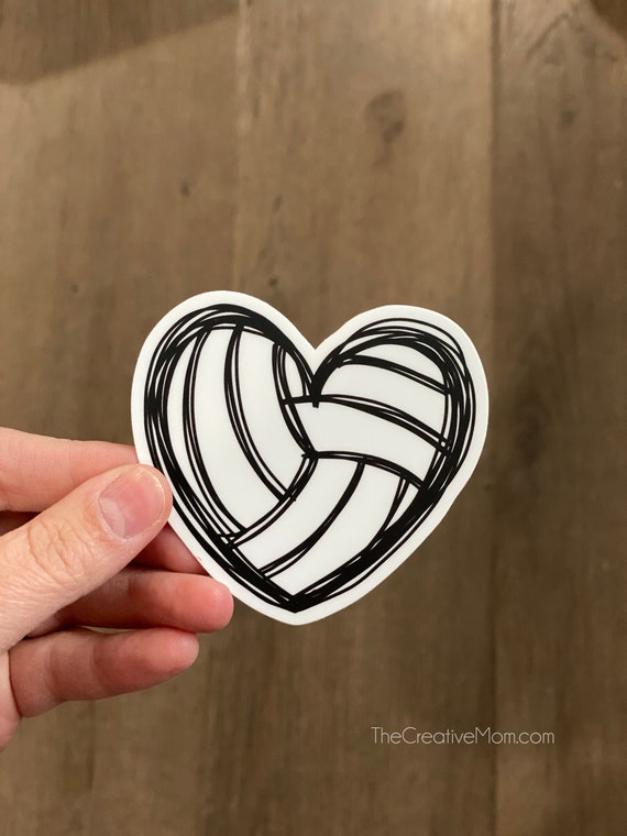 Volleyball Heart Vinyl Sticker Waterproof and Scratchproof Etsy
