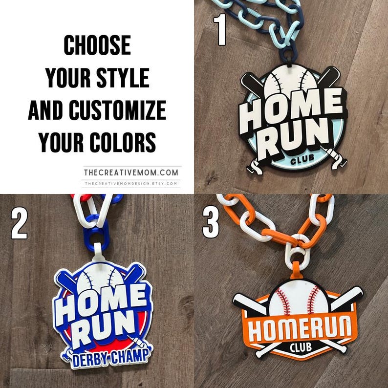 Run Chain Team Custom Team Colors Home Run Chain Necklace: Baseball Fan Swag - Etsy