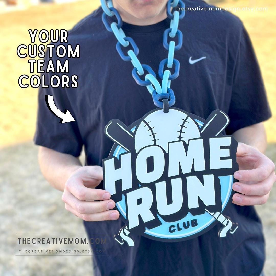 Run Chain Team Custom Team Colors Home Run Chain Necklace: Baseball Fan Swag - Etsy