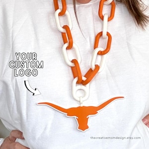 large 3D printed custom team chain necklaces for sports fans or teams. turnover chains, mvp awards, and fan gear