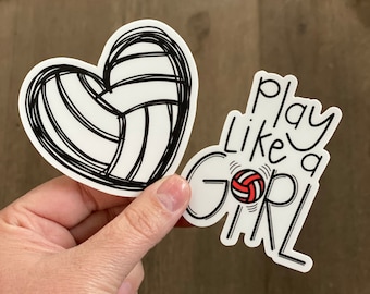 Volleyball Stickers- Vinyl, Waterproof, Scratchproof
