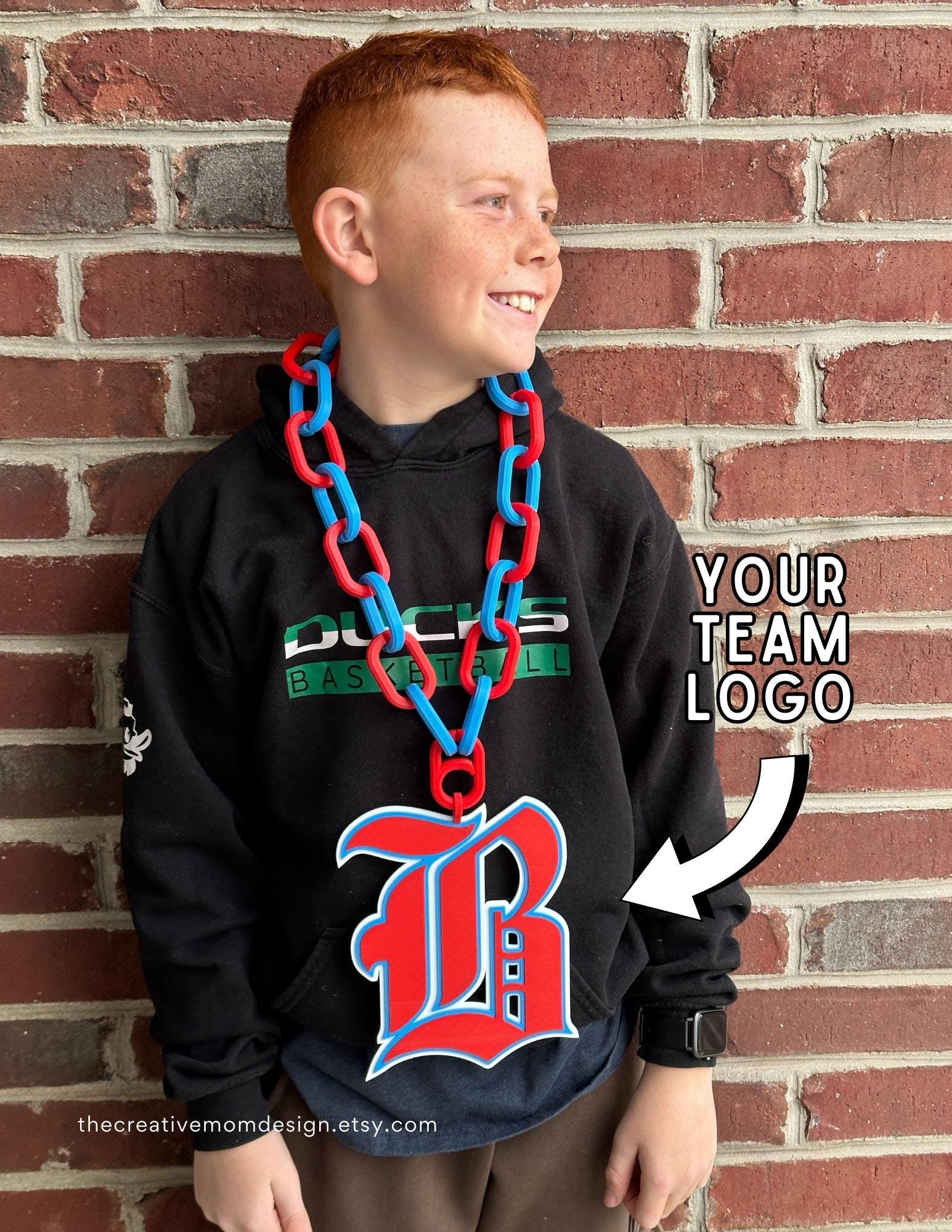 Custom Sports Team Logo Chain Necklace: Fan Gear, MVP Gift, turnover or homerun chain