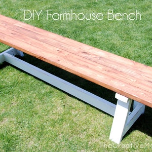 Farmhouse Bench - Downloadable PDF Building Plans Only