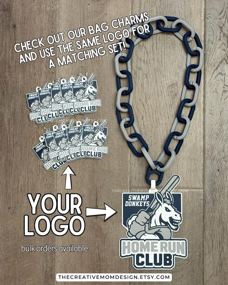 Custom Sports Team Logo Chain Necklace: Fan Gear, MVP Gift, turnover or homerun chain bild 5