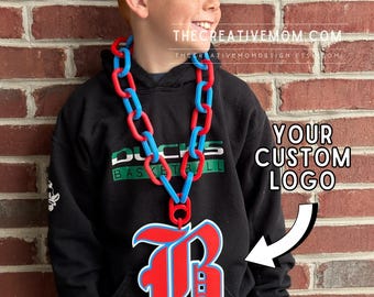 Custom Sports Team Logo Chain Necklace: Fan Gear, MVP Gift, turnover or homerun chain