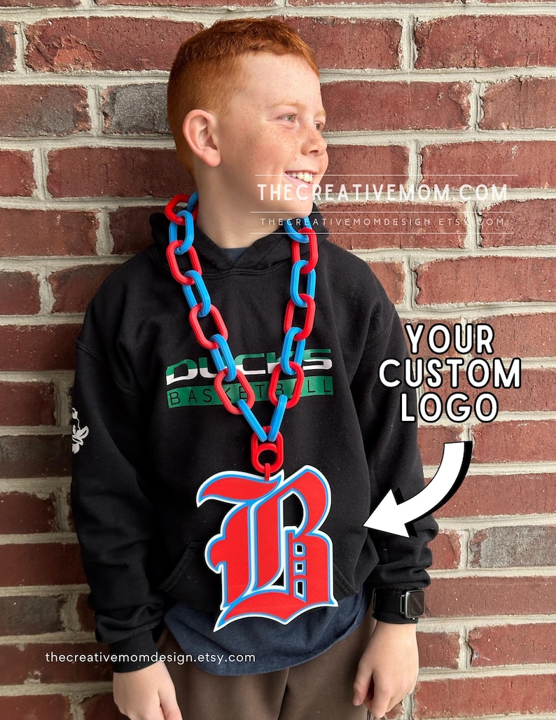 Custom Sports Team Logo Chain Necklace: Fan Gear, MVP Gift, turnover or homerun chain bild 1