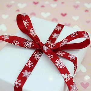 Snowflake Ribbon | Christmas Ribbon | Red Ribbon | Green Ribbon | Gift Decoration