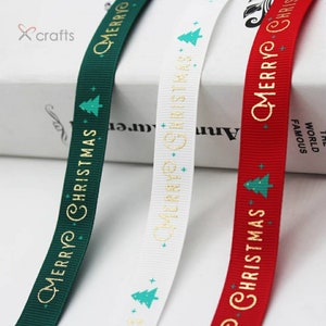 Christmas Ribbon (16mm) | Red Ribbon | Green Ribbon | Gift Decoration | Present Wrapping