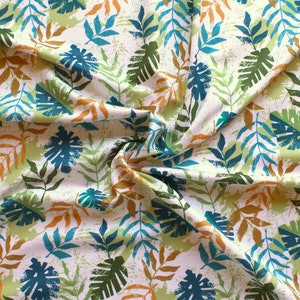 Leaves tropical swimsuit fabric, polyester spandex 4 way stretch fabric, hawaii pattern bathing suit fabric, sportswear knit swimwear fabric