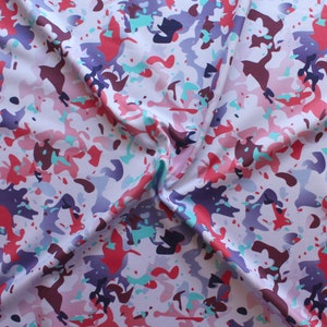Art print spandex fabric by the metre, leggings 4 way stretch fabric, abstract elastane fabric for activewear swimwear, knit swimsuit fabric